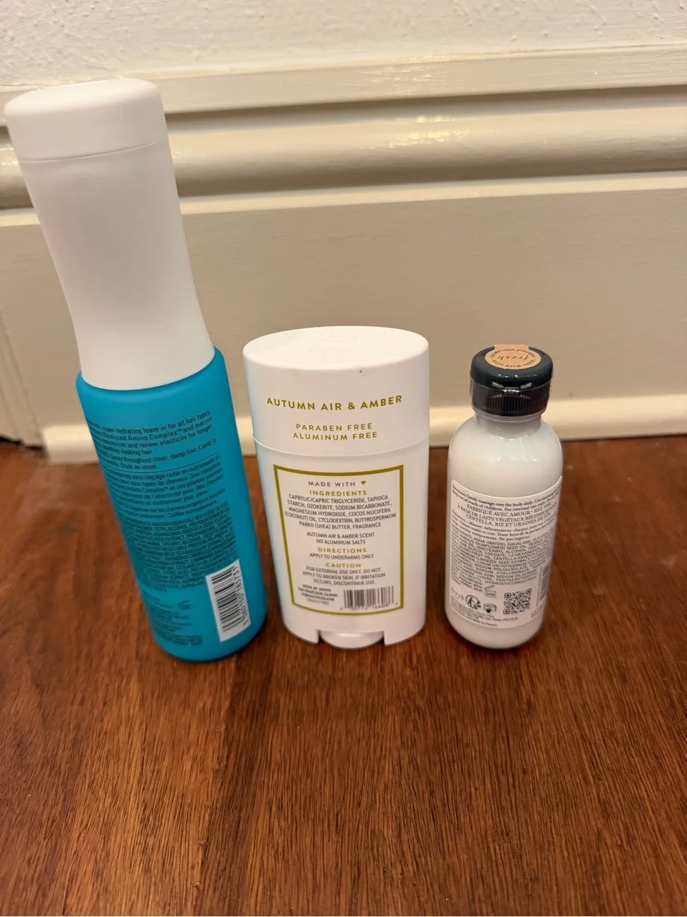 Native Autumn Air & Amber Deodorant with Teal Spray and White Lotion